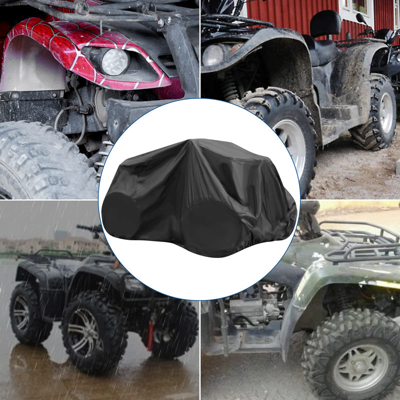 ATV Cover Waterproof, Heavy Duty Windproof Quad Covers, All Weather Protection 4 Wheeler Covers fit for Kawasaki, Honda, Polaris, Yamaha, 86'' (Black, XXL)
