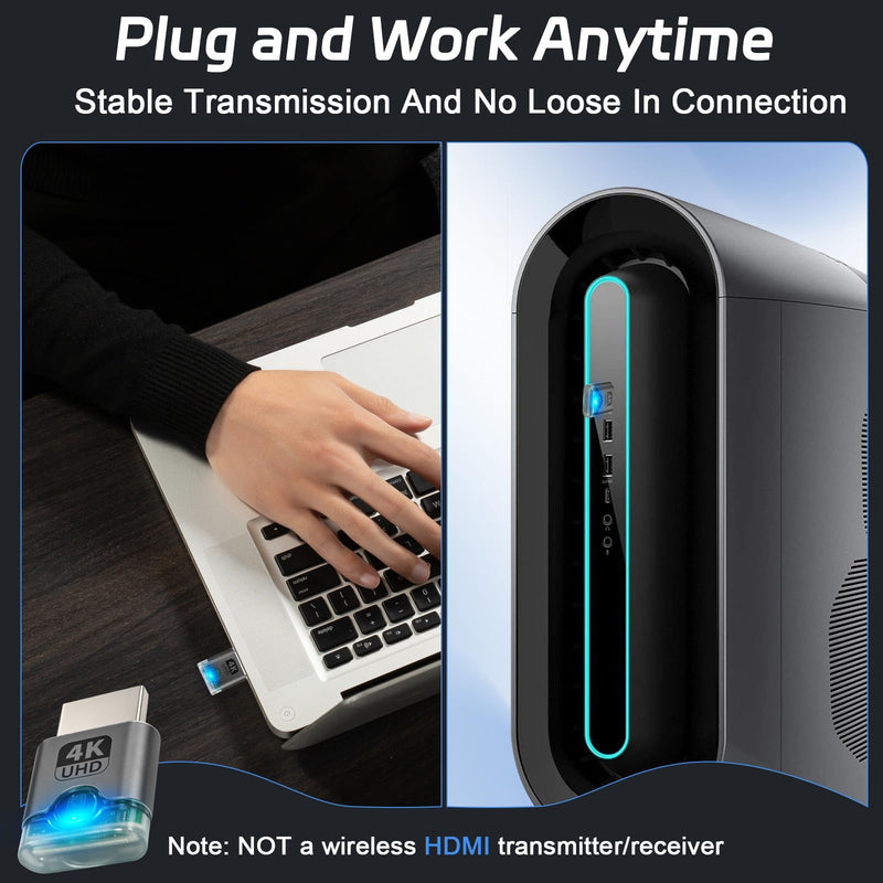HDMI Dummy Plug 4 Pack for Remote Using PC Computer without Actual Monitor | 4K@60Hz 2K@60Hz 1080P@120Hz EDID Emulator, Virtual Monitor Emulator, HDMI Headless Adapter for Remote PC/Laptop, Plug & Play