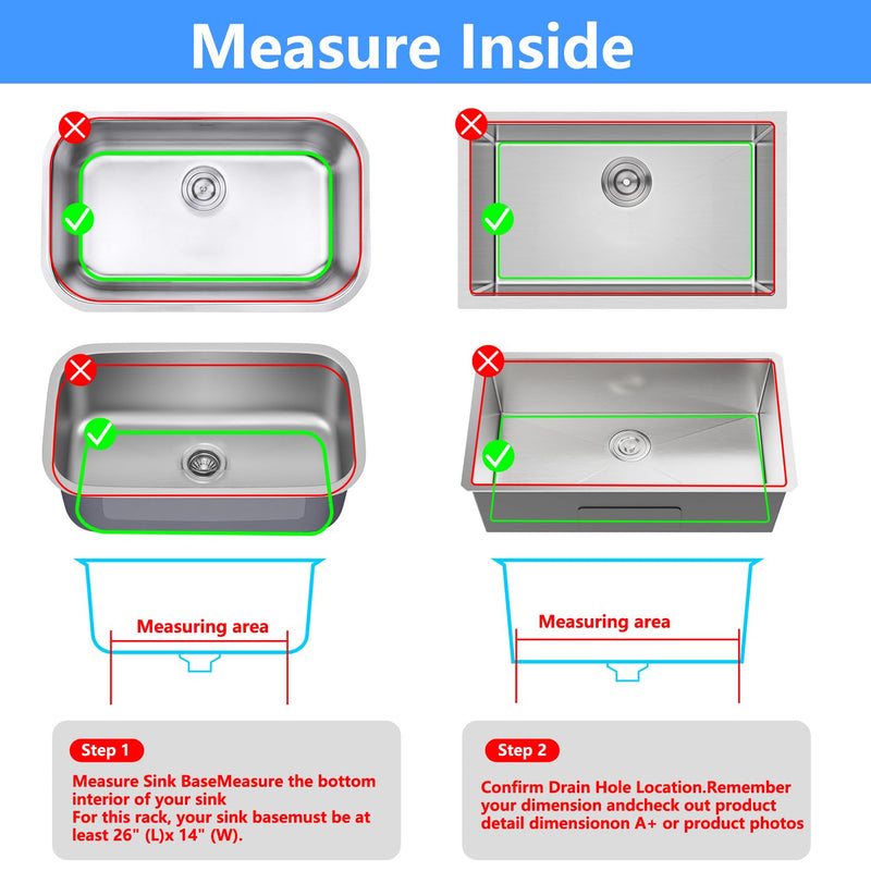 Sink Protectors for Kitchen Sink 26"x 14"Rear Silicone Sink Mat | Various sizes and styles,Protector for sinks and dish,Withstand to 500F,Food-grade silicone .Non-slip and raised feet 26"x14" Rear Gray
