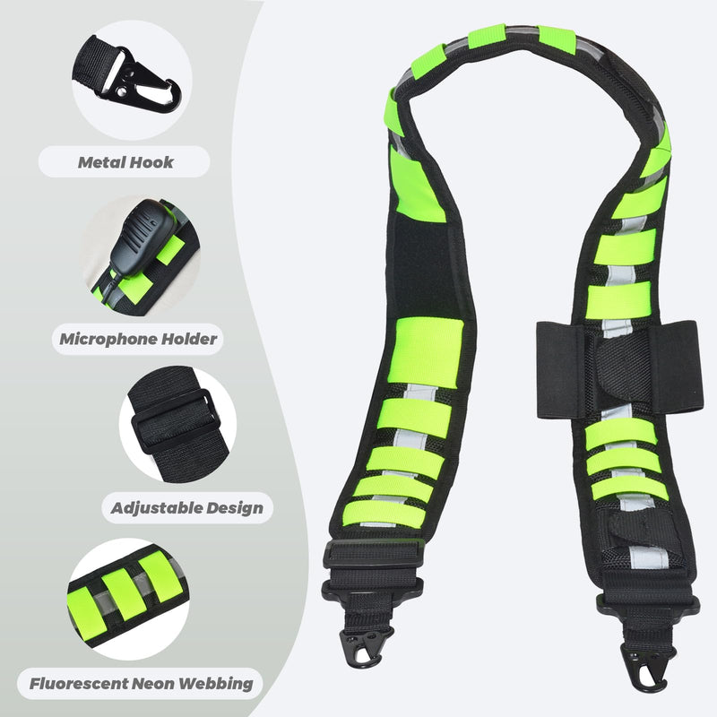 TWAYRDIO Radio Strap, Large MOLLE Walkie Talkie Holster&Anti-Sway Strap Kit | High Visibility Reflective Adjustable Radio Shoulder Strap Harness, Two-Way Radio Molle Case Holder for Motorola Baofeng HT