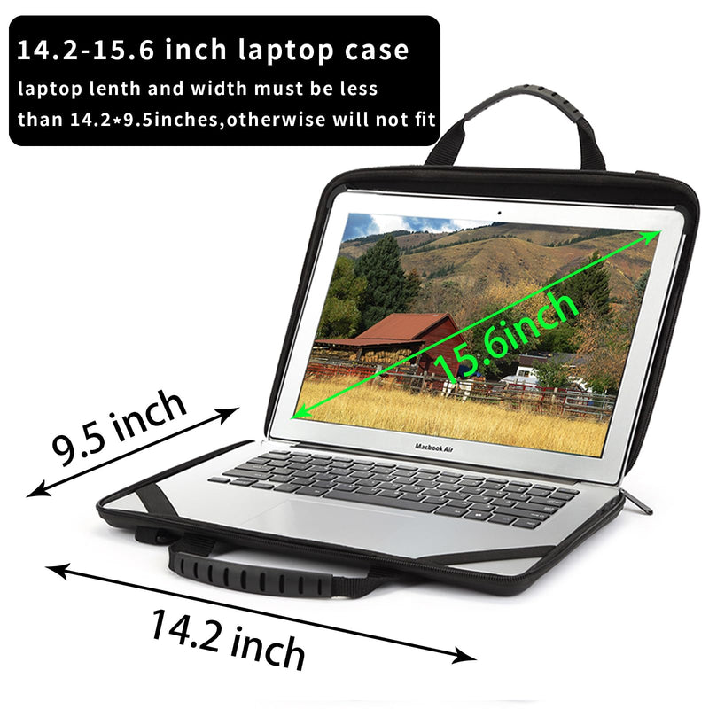 BUG 14.2-15.6 Inch Laptop Case Hard Shell, Protective Laptop Carrying Case with Stand for Heat Dissipation Black 14.1-15.6 inch