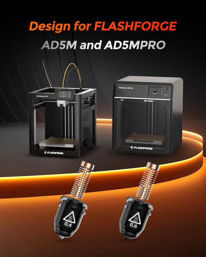 Original FLASHFORGE Adventurer 5M 0.4mm 280℃ Quick-Detachable Nozzle | 32mm³/s Large Flow,High Temp & Fast Speed Printing,3D Printer Extruders Hardess Steel Nozzle,Fit AD5M and Adventurer 5M Pro