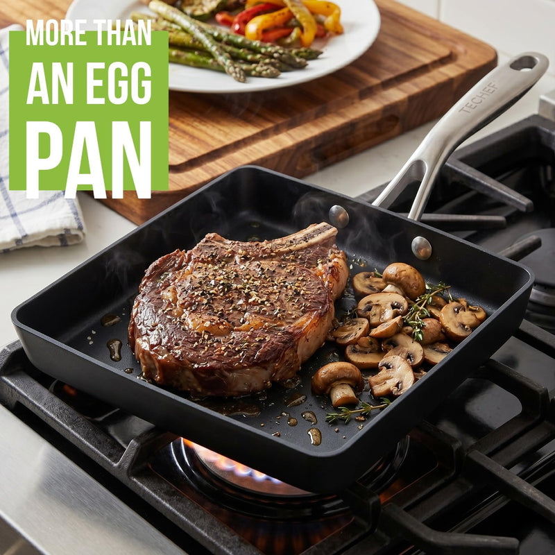 TECHEF - Onyx Collection, Nonstick Tamagoyaki Japanese Omelette Pan/Egg Pan (PFOA Free), Made in Korea Square Omelette Pan