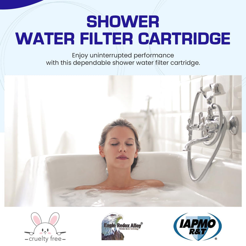 Crystal Quest Shower Filter Replacement Cartridge - Removes Chlorine and Contaminants for Cleaner Water - Durable Eco-Friendly BPA-Free Design - Built in the USA - Fits Crystal Quest Shower Filters Pack of 1