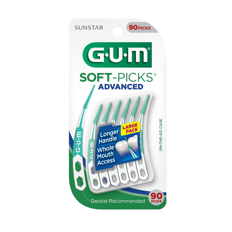 GUM Soft-Picks Advanced – Easy-to-Use Interdental Picks for Plaque Removal & Gum Health with Convenient Carry Case, Dentist Recommended, 90 Count (Pack of 4) 360 Total 360 Count Dental Picks