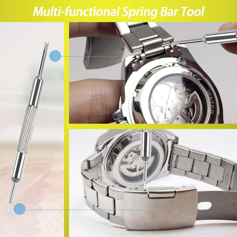 Watch Repair Kit, GLDCAPA Watch Press Tool Set, Watch Case Opener, Watch Battery Replacement, Watch Band Replacement Tool, Watch Repair Screwdriver, Watch Back Remover Holder, Spring Bar, Tweezers