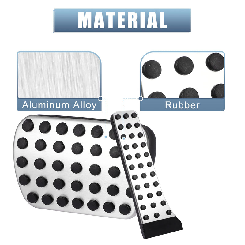 X AUTOHAUX 2pcs Gas and Brake Pedals Pads Cover Anti-Slip for Mercedes-Benz C E S GLC GLE GLK SLK CLS SL Class GLS Stainless Steel Car Pedals Accessories No Drill