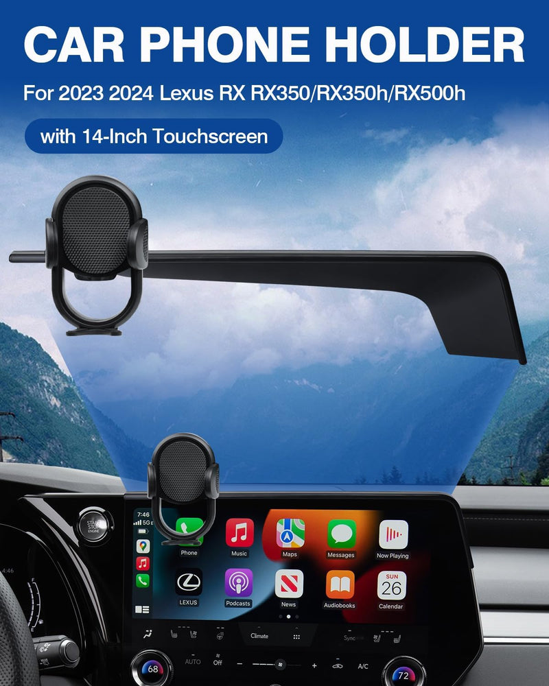 Autorder Car Phone Holder fit for 2023-2025 2026 Lexus RX RX350/RX350h/RX500h Accessories Phone Mount 14-Inch Screen Cell Phone Automobile Cradles Hands-Free 360° Rotation(Not for 9.8-Inch) 23 24 RX 14-Inch