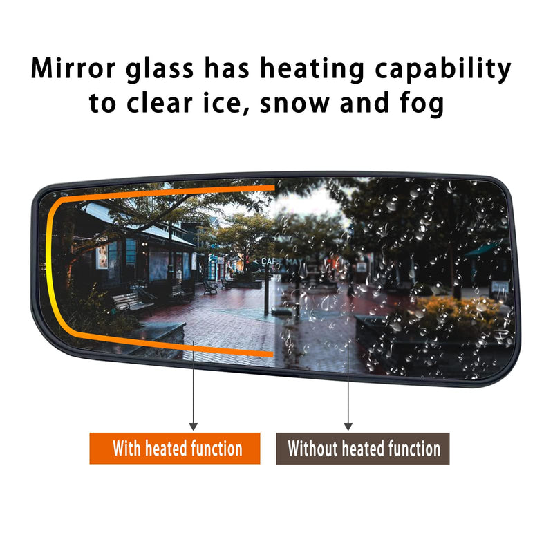 Left Driver Side Heated Lower Mirror Glass Replacement For 2015-2020 Ford F150 2017-2020 Ford F250 F350 - Towing Mirror Convex Side Mirror Glass With Rear Holder Left (Driver Side)