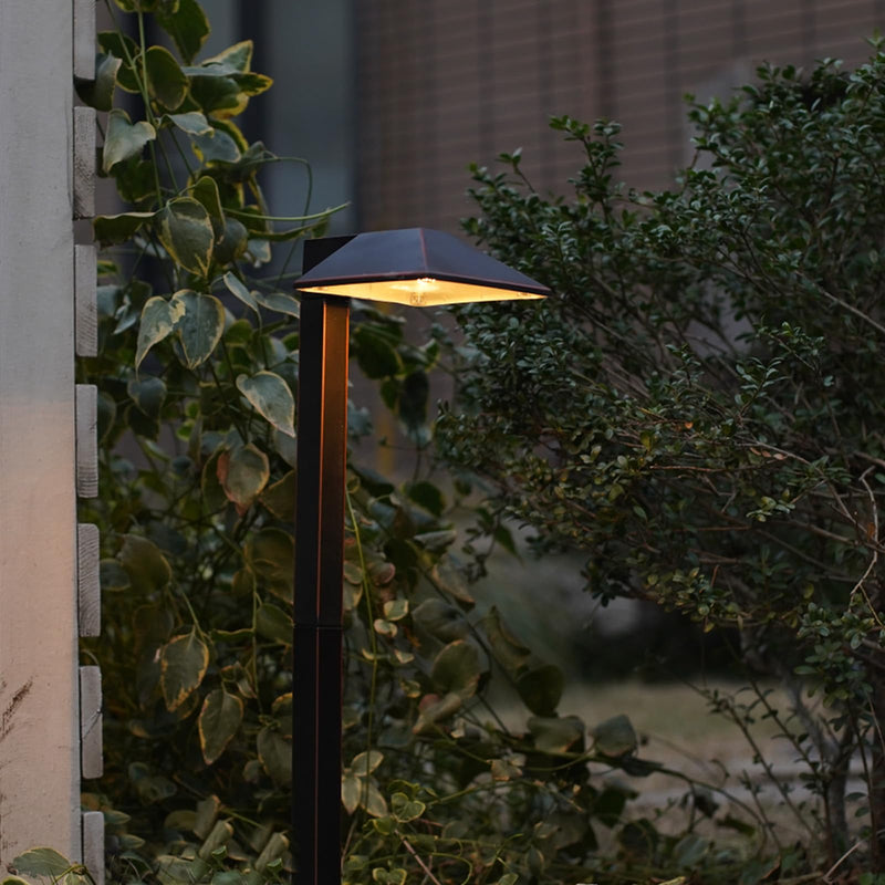 GOODSMANN Low Voltage Pathway Light Outdoor Metal Landscape Lighting 12V AC 0.7W LED Hardwired Path Light 100 Lumen Warm White Oil Rubbed Bronze Finish Walkway Light with Connector and Spike Stake Oil Rubbed Bronze 1PK