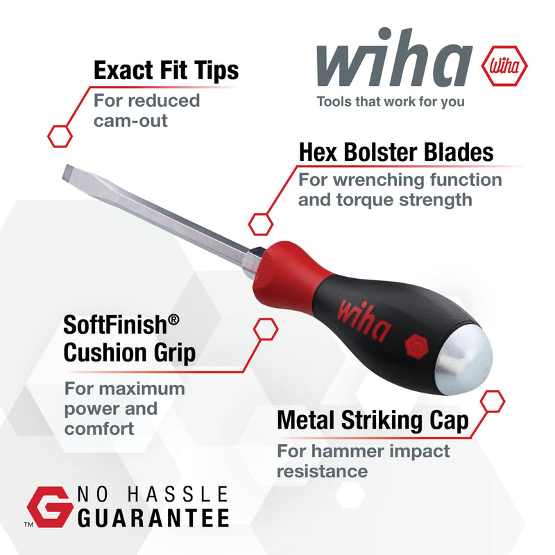 Wiha 53082 2 Piece SoftFinish XHeavy Duty Slotted and Phillips Screwdriver Set Wiha 2 Piece SoftFinish XHeavy Duty Screwdriver Set