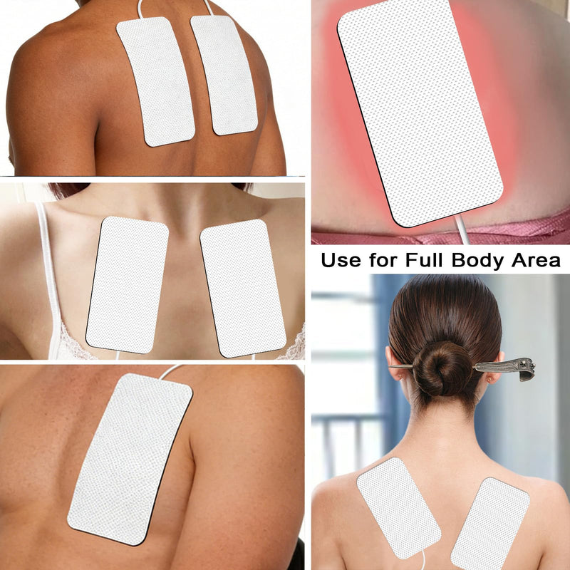 TENS Unit Electrode Pads 20 Pcs, 2" x 4" 2.0mm Pin Replacement Pads Compatible with Auvon, TENS 7000,Self-Adhesive Electrodes for Muscle Stimulator Pain Relief