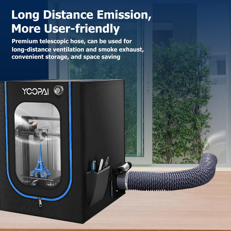 YOOPAI Fan Fume Extraction Kit for 3D Printer Enclosure, Exhaust Pipe with Low Noise Exhaust Fan, Efficient Ventilation, Exhaust Odors Smoke and Dust