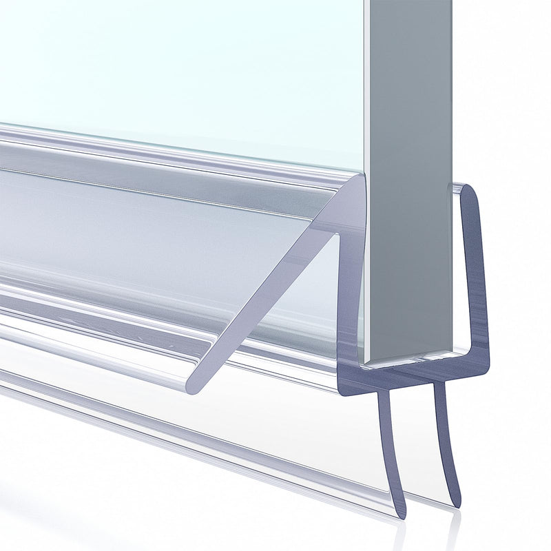 Delamu Shower Door Bottom Seal, 3Pack Shower Door Sweep Strip, 39in Frameless Glass Doors Seal Strip for 3/8'' (10mm) Thick Doors, 39'' x 0.39'' Showers Water Guard Barrier BottomSeal-3/8"x39"