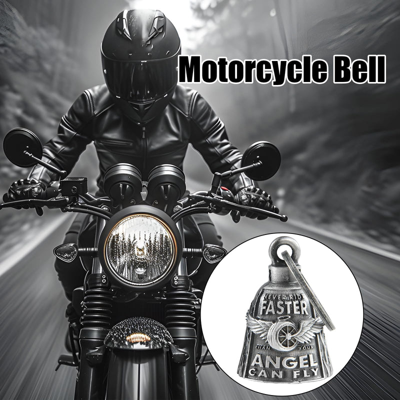 Dream Apparel Motorcycle Bells for Bikers Guardian Angel Gremlin Motorcycle Bells for Motorcycle Rider Key Chain for Luck Never Rider Faster Than Your Angel Can