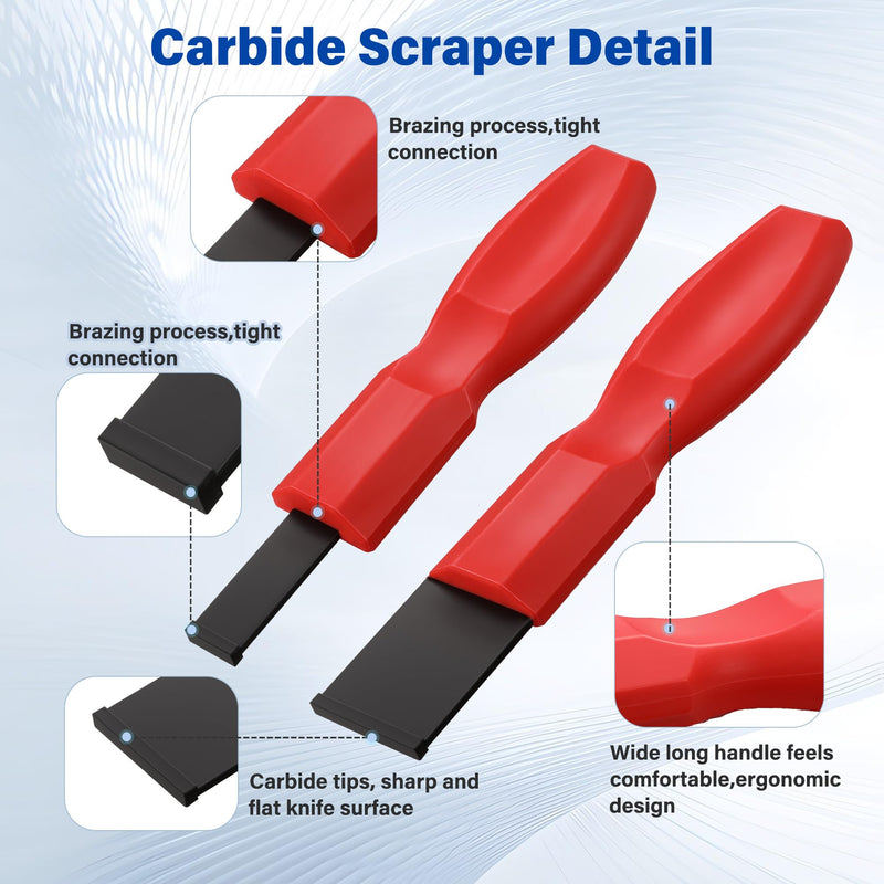 Carbide Scraper, Super Carbide Gasket Scraper for Metal and Automotive, 1-1/4 Inch and 5/8 Inch Carbide Scraper Set (2 Pcs)