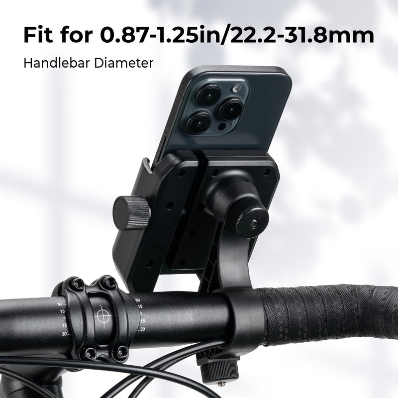 ROCKBROS Bike Phone Mount for 4.7-7.2" Phones，360° Rotation & Shock Absorption Black
