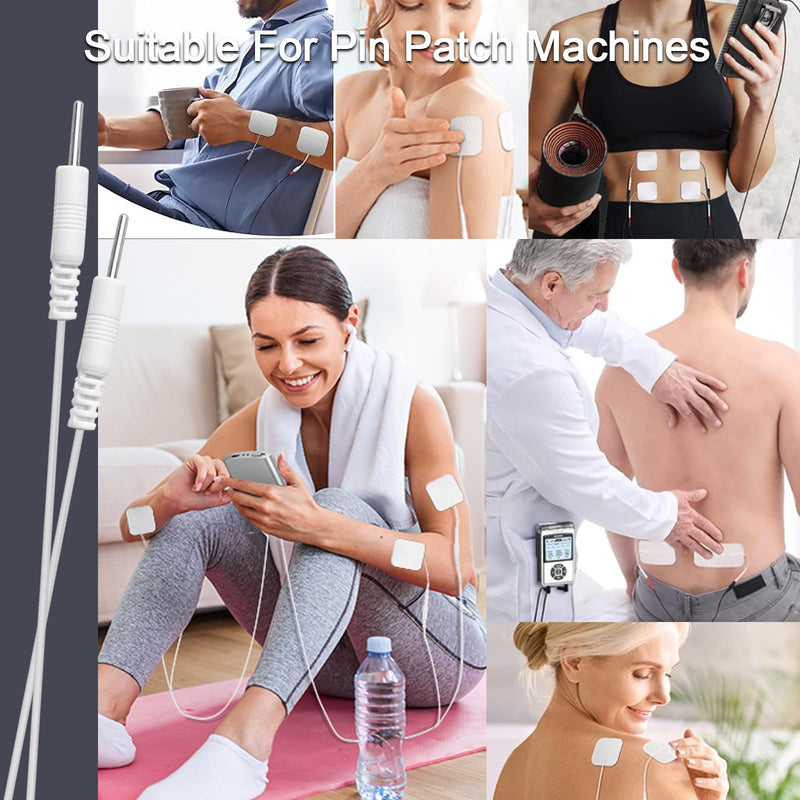  [AUSTRALIA] - TENS Unit Electrode Pads 30 Pcs, 2.0mm Pin Replacement Pads Compatible with Auvon, TENS 7000-5 Assorted Sizes Reusable Self-Adhesive Electrodes for Muscle Stimulator Pain Relief