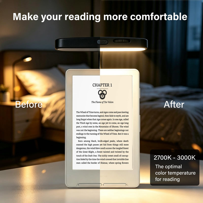 Magnetic Rechargeable Reading Light for Xteink x4 e-Book Reader | Portable Magnetic Reading Light with Hand Strap for E-reading, Compatible with Xteink E-book Reader, Smartphone, Laptop
