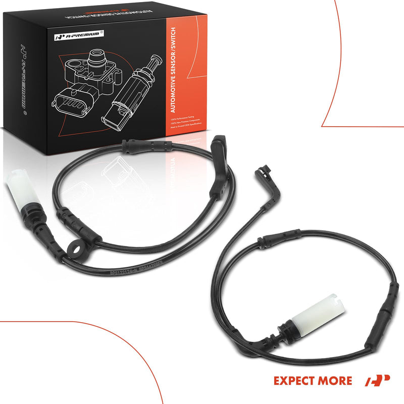 A-Premium Front and Rear Disc Brake Pad Wear Sensors Compatible with BMW 525i 2004-2007, 525xi 2006-2007, 528i 2008-2010, 528xi, 530i, 530xi, 535i, 535xi, 545i, 550i, 645Ci, 650i, M5, M6, 2-PC Set