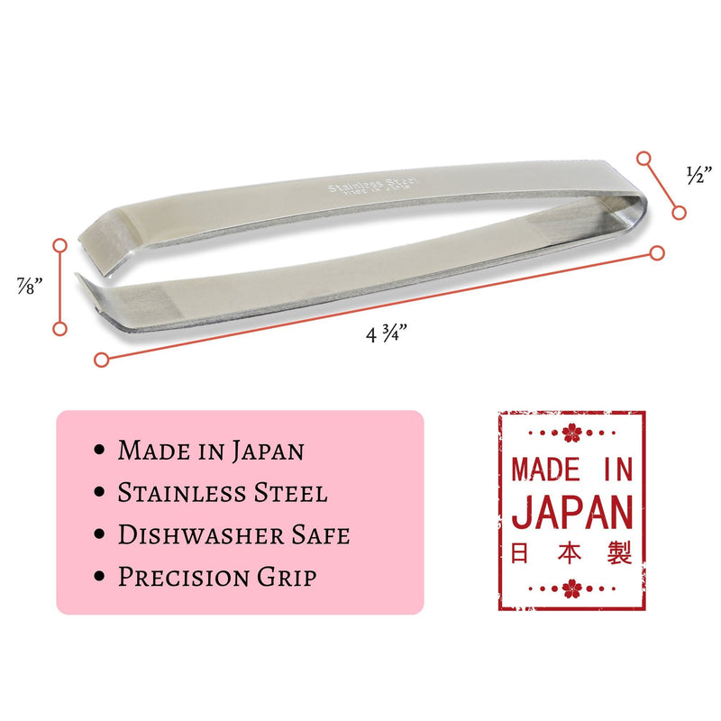 Made In Japan Fish Bone Tweezers (2-pack) - Non-Slip, Precision Grip - Debone Salmon, Bass, Catfish - Stainless Steel Handmade Japanese Craftsmanship (4 3/4") 4 3/4" - 2 pack