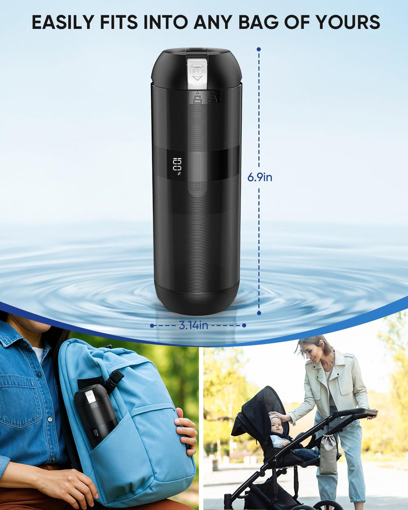 Portable Bidet for Travel - Electric Travel Bidet with 180° Adjustable Nozzle, 2 Spray Modes & IPX7 Waterproof | Rechargeable Personal Hygiene Solution for On-The-Go Adults Black