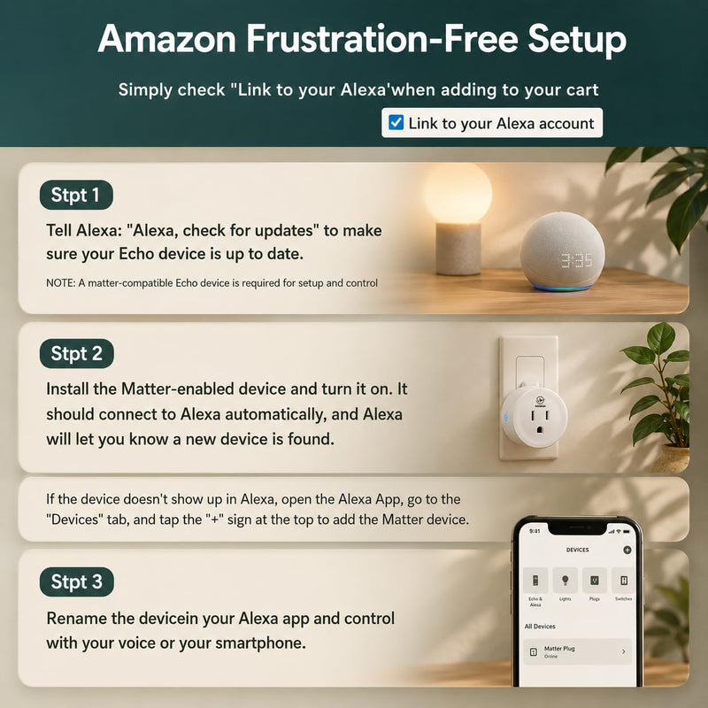 Matter Smart Plug, Compatibility with Apple HomeKit, Google Home, Alexa & SmartThings, Easy Setup, Timer Outlet, 2.4GHz WiFi Only, Matter Hub Required (4 Pack) 4 Pack