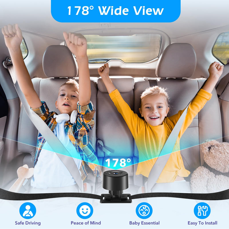 Baby Car Camera,4.3" HD Infrared Night Vision Baby Car Mirror with 178° Wide View, Safety Rear Facing Car Set Camera for Infants Kids Toddlers 4.3"-Black