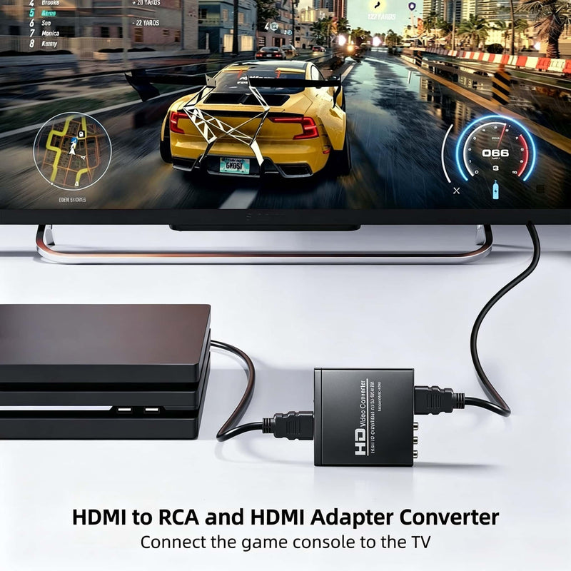 HDMI to RCA and HDMI Adapter Converter, 3RCA CVBS AV Composite Video Audio Adapter/Splitter, Support 1080P, PAL, NTSC, for HD TV, Older TV,Camera, Monitor, etc HDMI-01