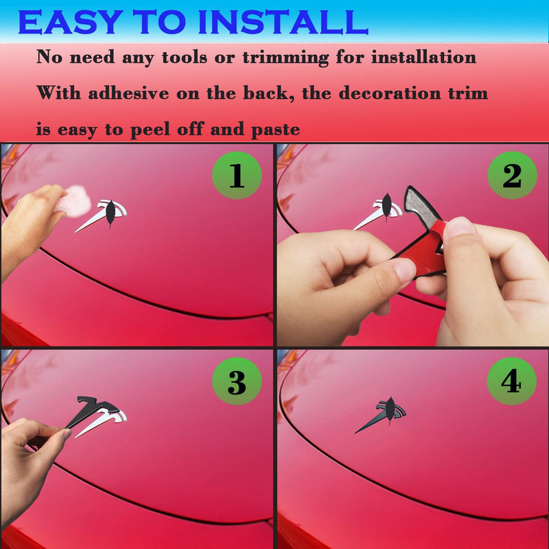YHCDSEA for Model Y Emblem Badge Sticker Cover, fit for Model Y Logo Decals Accessories (Glossy Black) Glossy Black