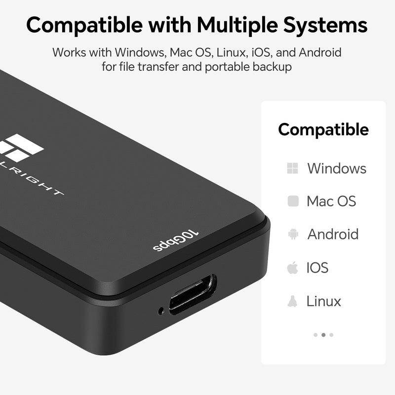 Thermalright HR-EP101 M.2 NVMe SSD Enclosure, 10Gbps USB-C | Pocket-size 10Gbps USB-C M.2 NVMe enclosure for 2230/2242 SSDs, with aluminum body, lanyard cutout, and 1-year warranty