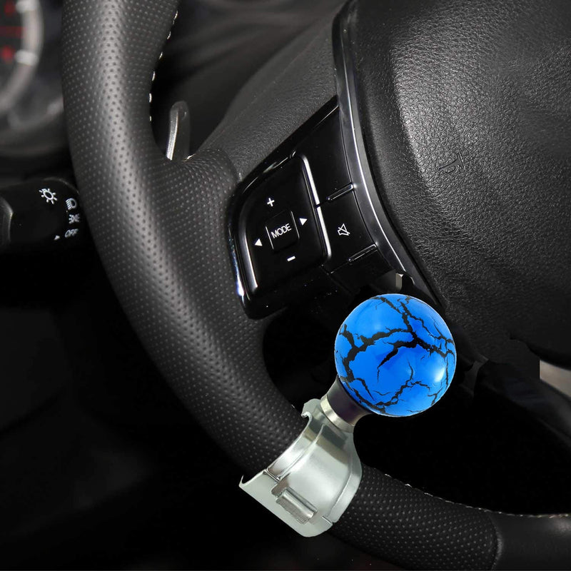 Steering Wheel Knob Spinner Round Ball Suicide Turning Driving Power Handle Universal Fit Most Vehicles Cars Trucks Tractors Mowers Forklifts Boat Golf Carts (Blue) Blue