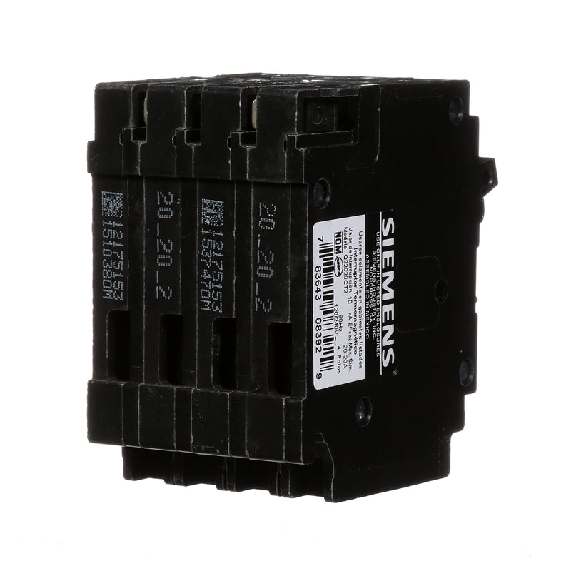 Siemens Q22020CT2 Two 20-Amp Double Pole Circuit Breaker