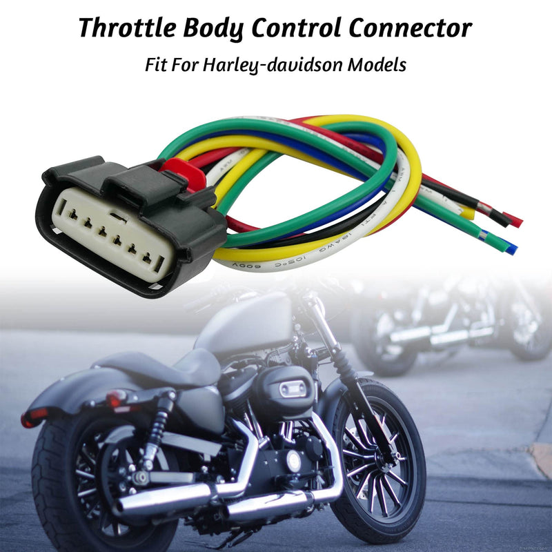 Throttle Body 6 Pin Control Actuator Connector Plug Fits for Harley Davidson 2008-2017 PRE-Wired Replace 72483-08BK NM-33471-0601