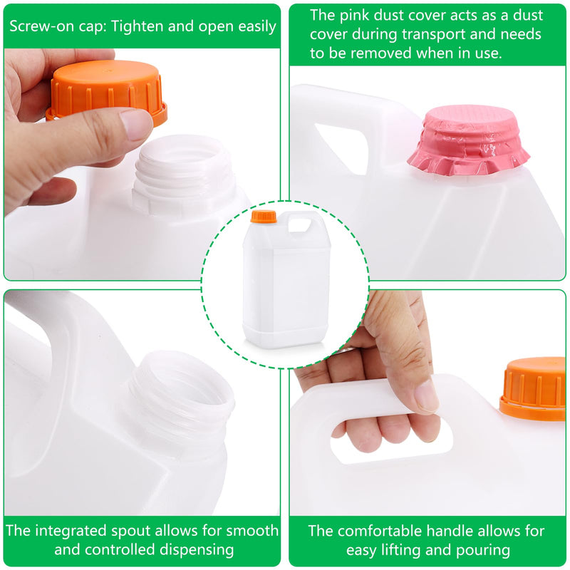 3 Pcs 1 Gallon Plastic Jugs, Gallon Water Jug for Water Storage Containers 1 Gallon Jug For Water Sauces Soaps Detergents Liquids Cleaning Solutions, Ideal for Home, Camping, and Outdoor Activities