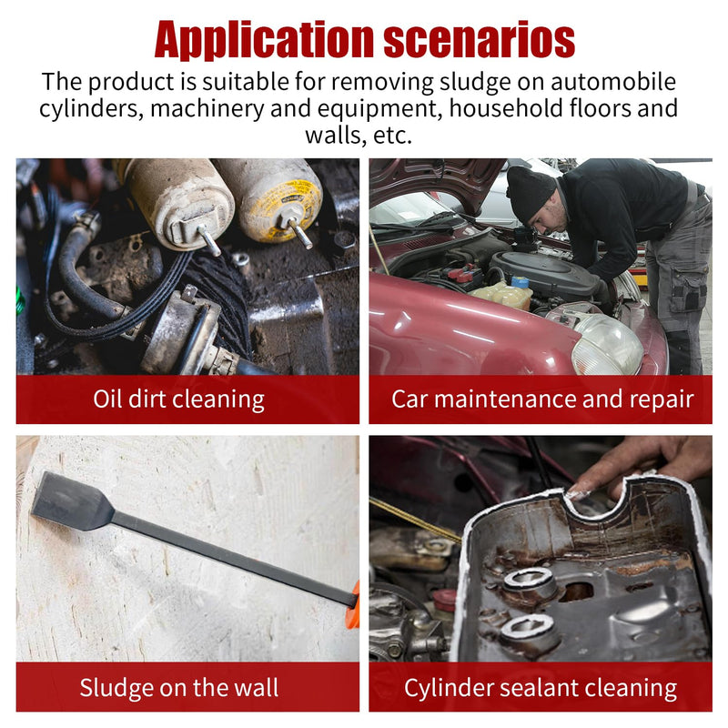 Gasket Scraper Set, 4-Piece, 1/4",1/2", 31/32", Rust, Residue and Buildup Cleaning Blade Scraper Tool, 11 13/16" Extended Reach Handle