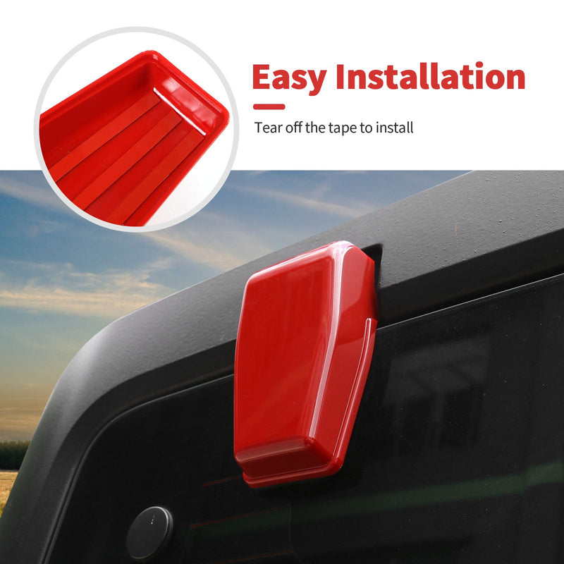 Rear Tail Window Hinge Decorative Cover Trim Compatible with 2007-2018 Jeep Wrangler JK JKU Exterior Accessories (Red) Red
