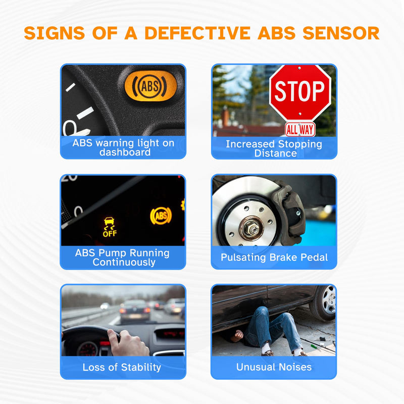 Rear Wheel Speed ABS Sensor Left Right fit for 2007 2008 2009 2010 2011 2012 2013 2014 Cadillac Escalade ESV EXT, Chevy Tahoe Avalanche Suburban, GMC Yukon XL 1500, Driver Passenger Side, ALS1464