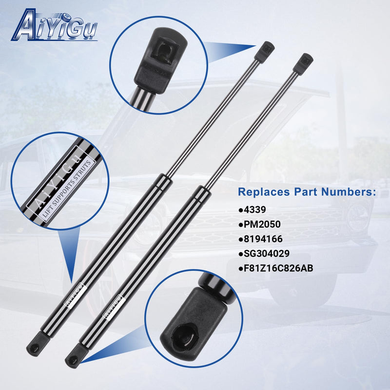 Front Hood Struts Shocks Lift Supports Gas Springs 4339 Compatible with Ford F-250 F-350 F-450 F-550 Super Duty 1999-2007, Ford Excursion 2000-2005 Replaces SG304029 Set of 2 PCS Bracket Bar