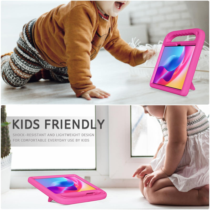 ATOOZ Kids Case for TCL TAB 10 Gen 4 10.1 inch 2026 (Rose) | Shockproof Cover, EVA Foam, Built-in Handle Stand, Easy Carrying, Hands-Free Viewing Rose