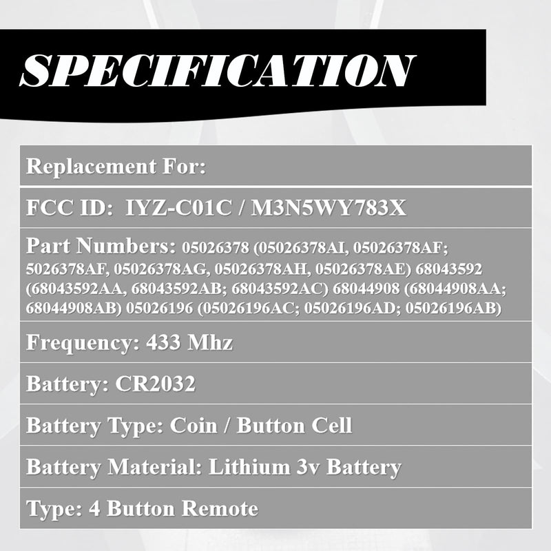 MechanMagic Key Fob FOBIK Replacement Compatible for Dodge Ram 1500 2500 3500 Truck 2009-2012 Journey Challenger Grand Caravan Jeep Grand Cherokee Commander Keyless Entry Remote Start Control