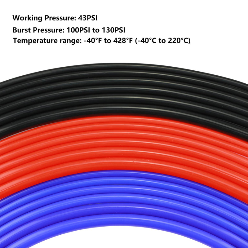 Ucreative 5FT ID 1/8" (3mm) High Temperature Silicone Vacuum Tubing Hose 130PSI Max Pressure Black 1/8" (3mm) - 5FT