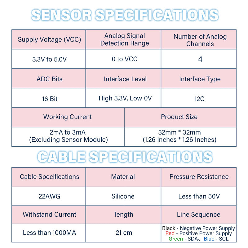 CQRobot ADS1115 16-Bit ADC Conversion Module Compatible with Raspberry Pi and Arduino Boards. Achieve Analog and Digital Signal Acquisition or Conversion, 3.3V to 5V, I2C Address Selection Switch.