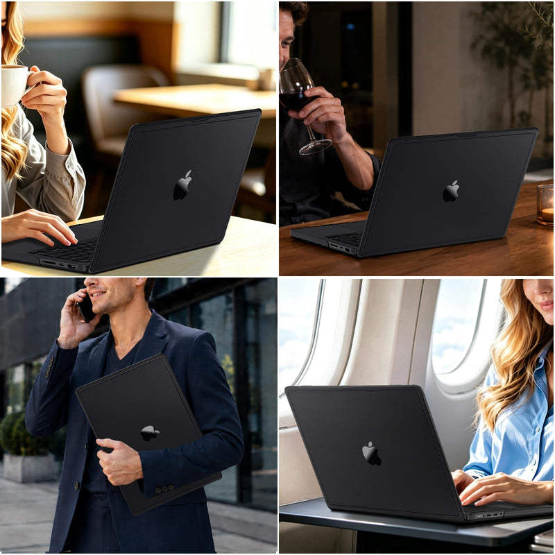 MOSISO Compatible with MacBook Pro 16 inch Case M5 M4 M3 M2 M1 2026-2021 | A3429 A3428 A3403 A3186 A2991 A2780 A2485, Enhanced Shock-Absorbing Perimeter Matte Protective Hard Case Cover, Space Black