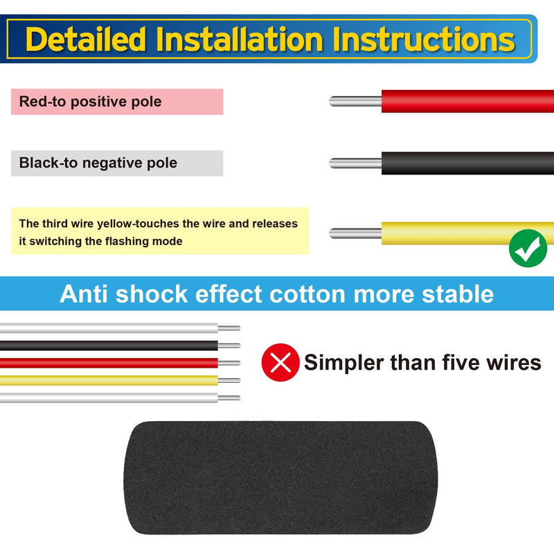 8pcs 12LED Surface Mount Flashing Strobe Lights for Truck Car Vehicle LED Lights (12LED/8PCS) 12LED/8PCS