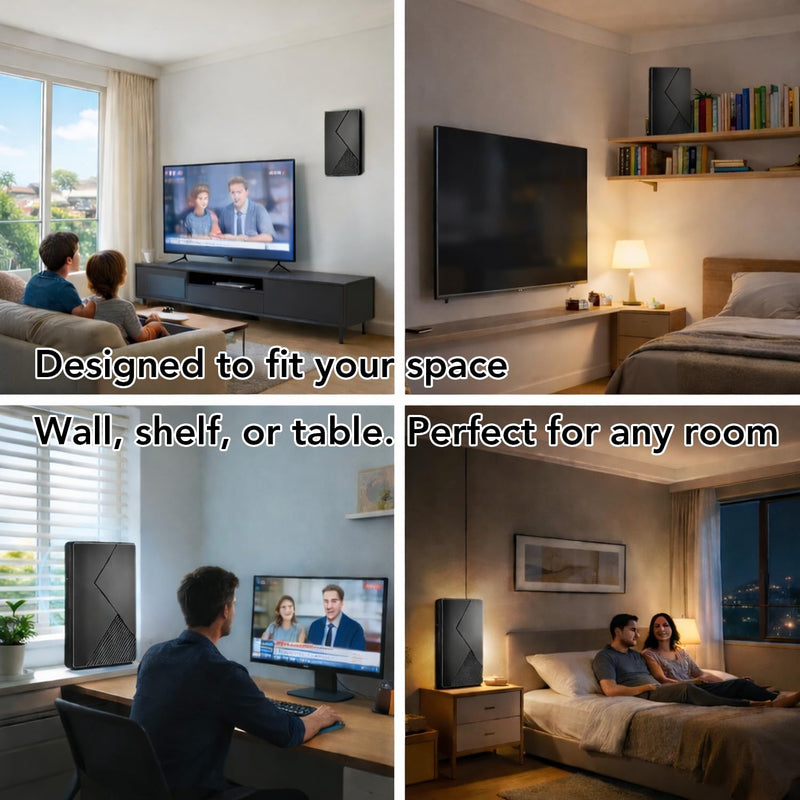Five Star Flat Panel Indoor TV Antenna – Long Range, Amplified HD Reception with Signal Booster, 4K Ready for Local Channels