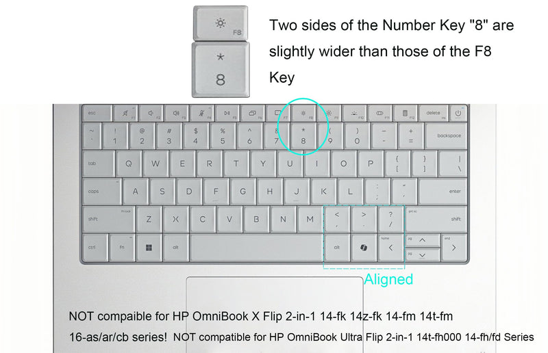 Keyboard Skin Compatible for 2026 HP OmniBook X Flip 14/14t-ka 14/14z-kc 14/14t-kb Series & OmniBook Ultra AI 14-kd/kg 14t-kd000 Series (NOT for 14/14z-fk 14/14t-fm 16/16z-ar 16/16t-cb Series) (Clear) Clear Compatible for 14-ka/kb/kc Series