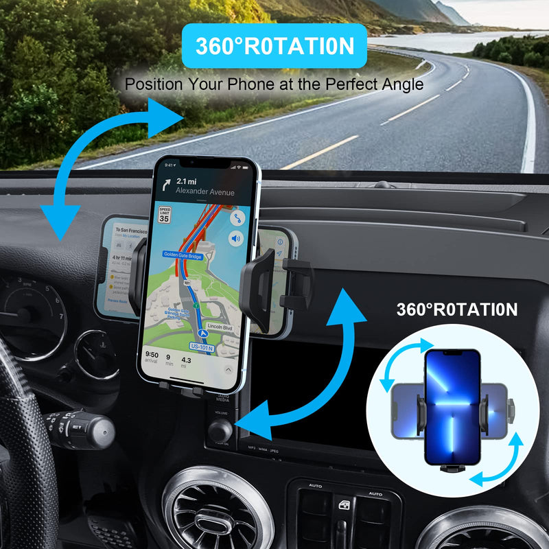 Upgraded Phone Mount for Jeep Wrangler JK JKU 2018 2017 2016 2015 2014 2013 2012 2011, Dash Multi-Mount Phone Holder Kit w/Storage Tray Interior Accessories 2011-2018 JK/JKU(Balck)
