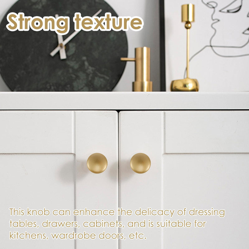 50 Pack Gold Round Cabinet Knobs 1-1/6 Inch (30mm) Drawer Knob Bulk Set/Hollow Inside/Lightweight Cabinet Rustproof Dresser Knobs with Screws Modern Decorative for Kitchen Cabinets Dresser 50 Pack