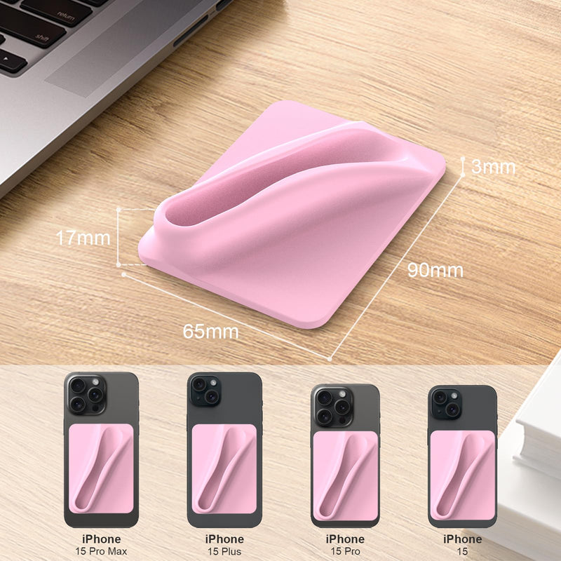  [AUSTRALIA] - DOB SECHS Silicone Lip Holder for Cell Phone Lipstick Lip Glaze Phone Case Back Stick On Holder for iPhone and Android Phones, Light Pink